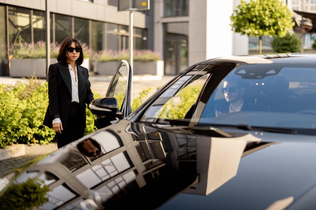 Lincoln Stretch Limo Rental Service Austin female chauffeur