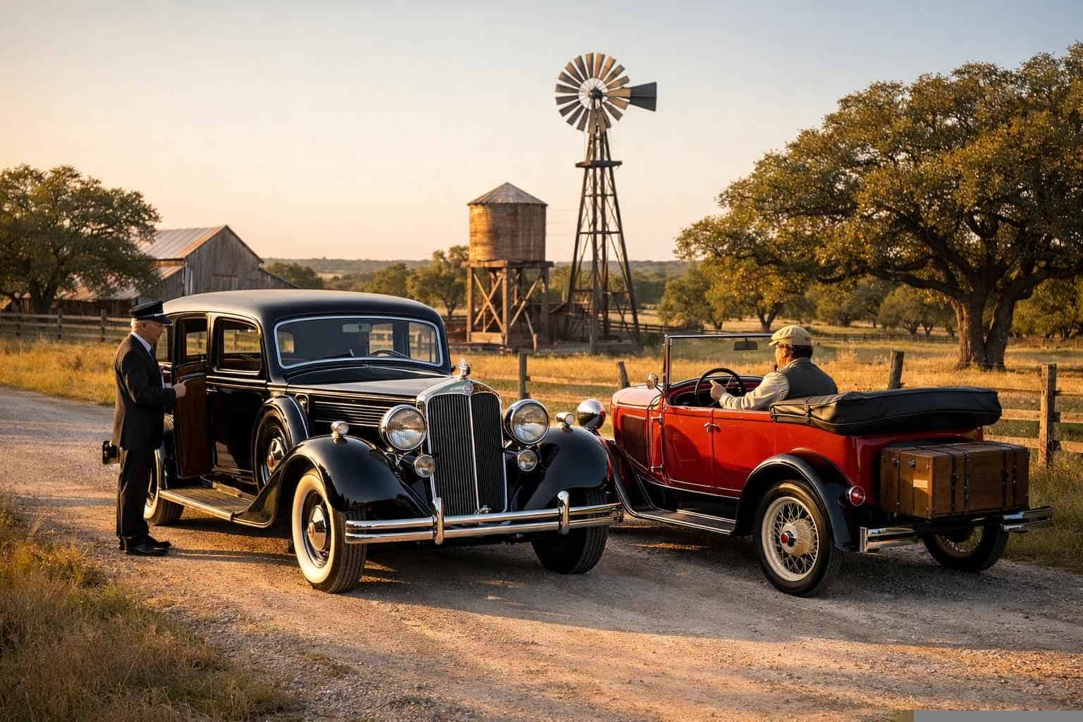 Antique Vehicles with Driver in Liberty Hill Texas