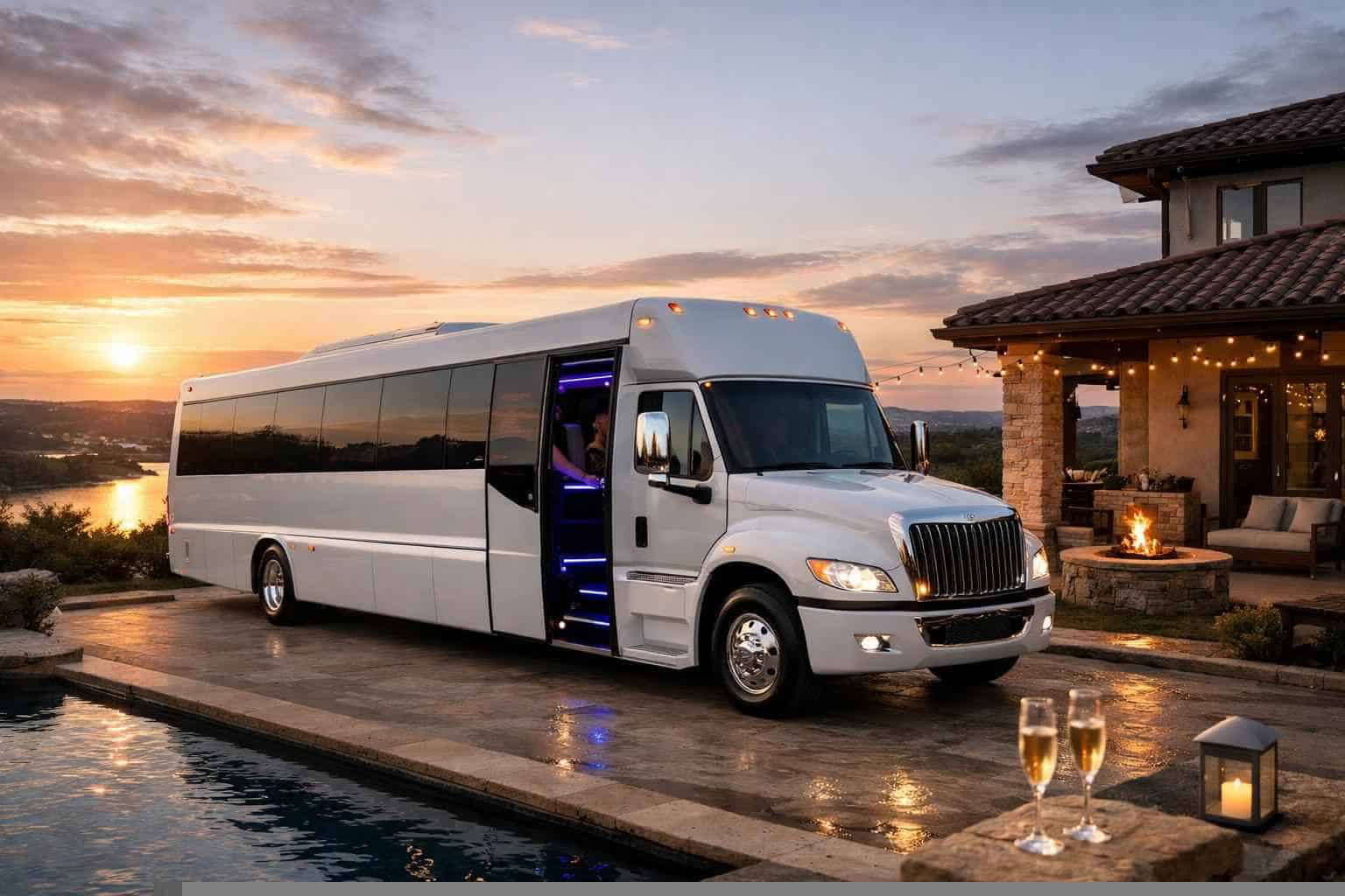 Bee Cave Texas White Party Bus Rental