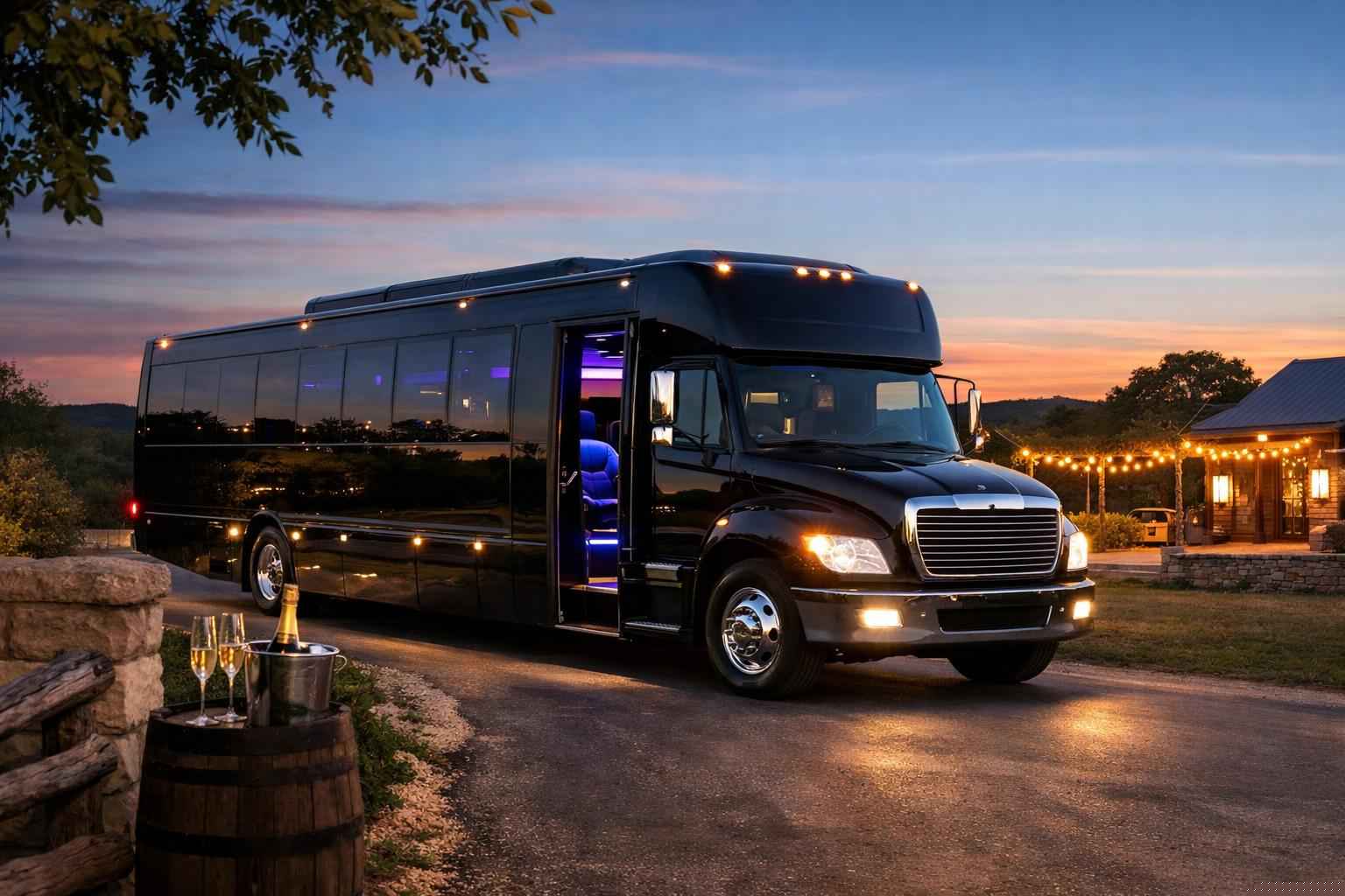 Best Black Party Bus Rental in Dripping Springs Texas