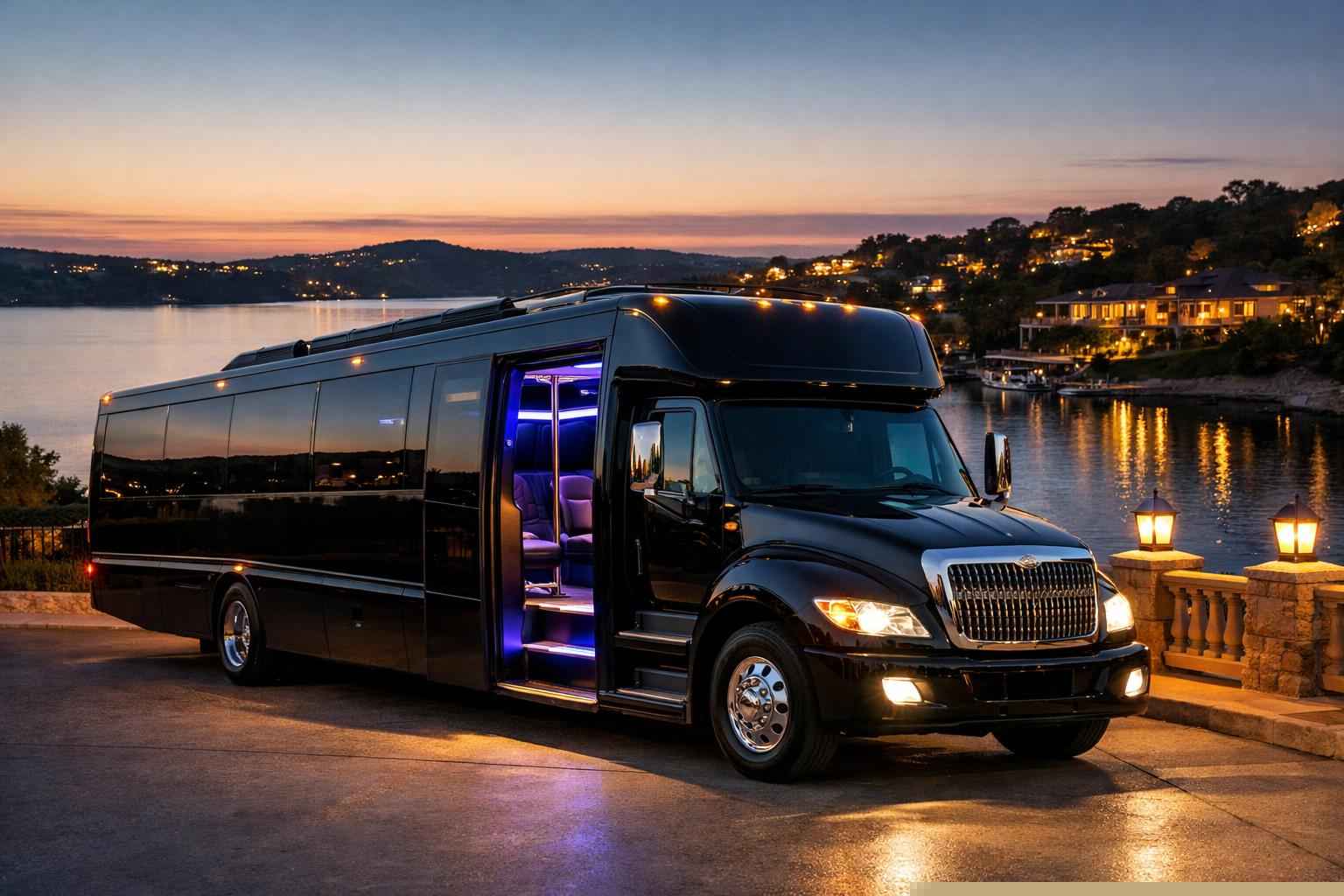 Best Black Party Bus Rental in Lakeway Texas