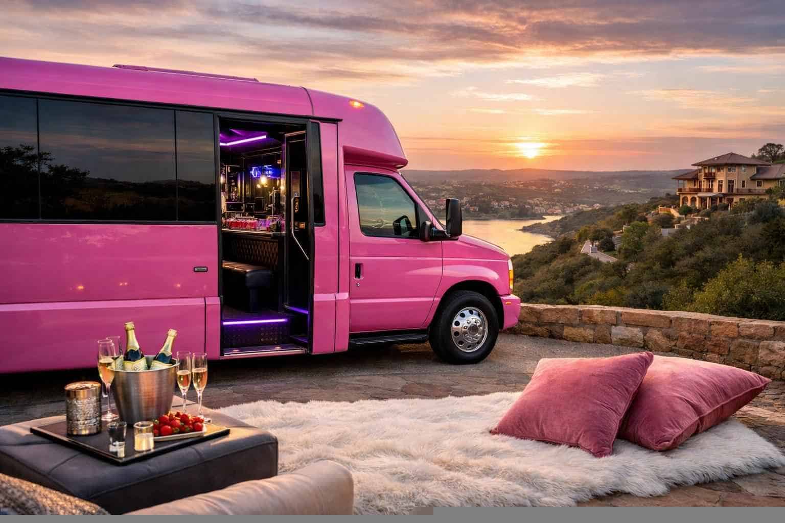 Best Pink Party Bus Rental in Bee Cave Texas