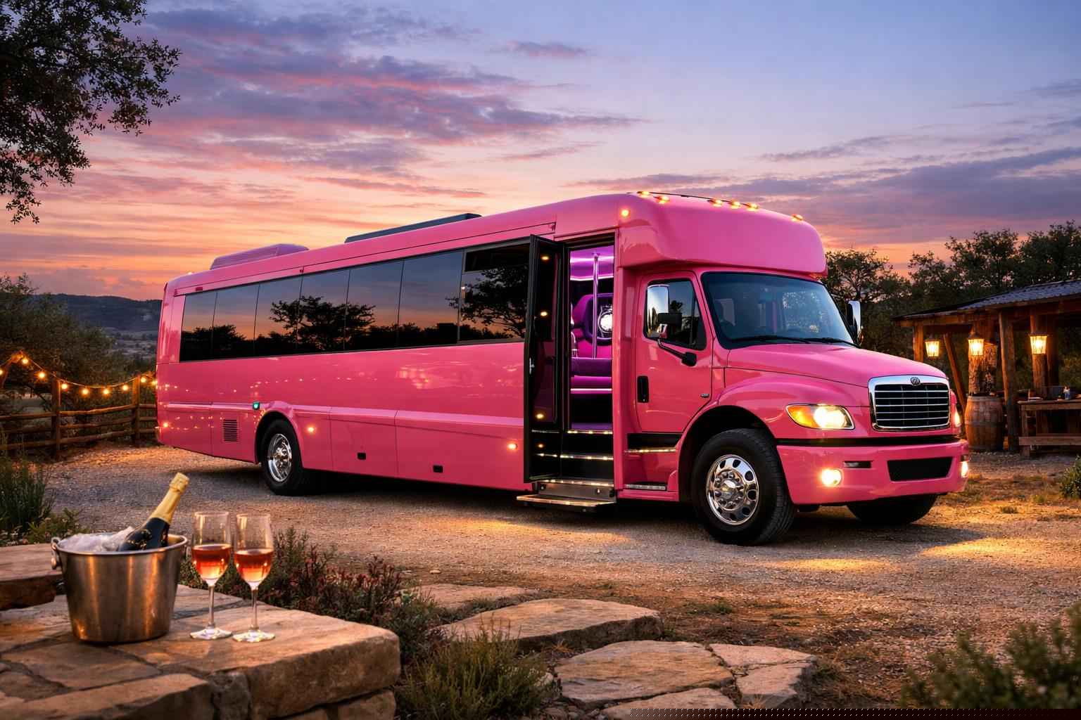 Best Pink Party Bus Rental in Dripping Springs Texas