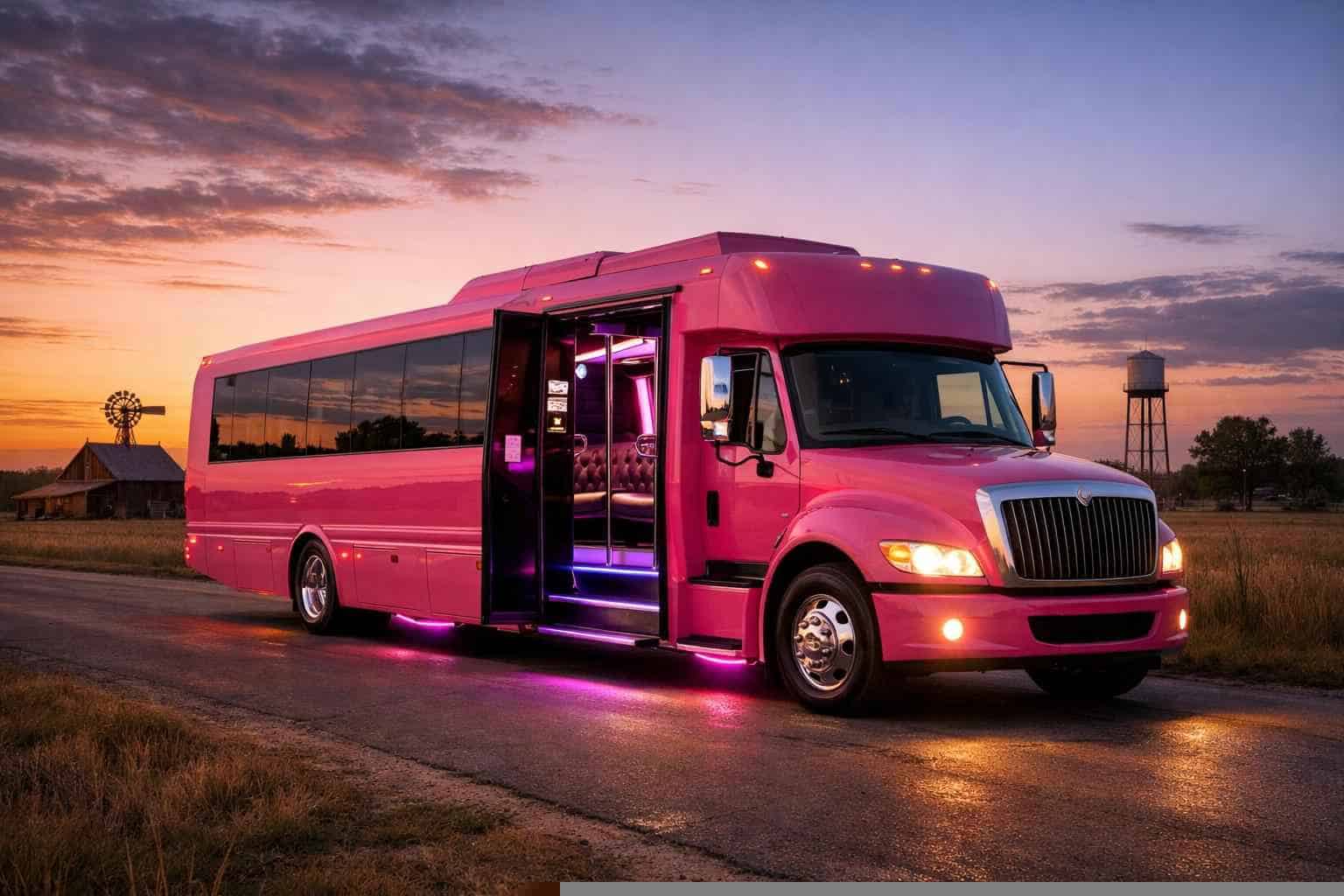 Best Pink Party Bus Rental in Elgin Texas