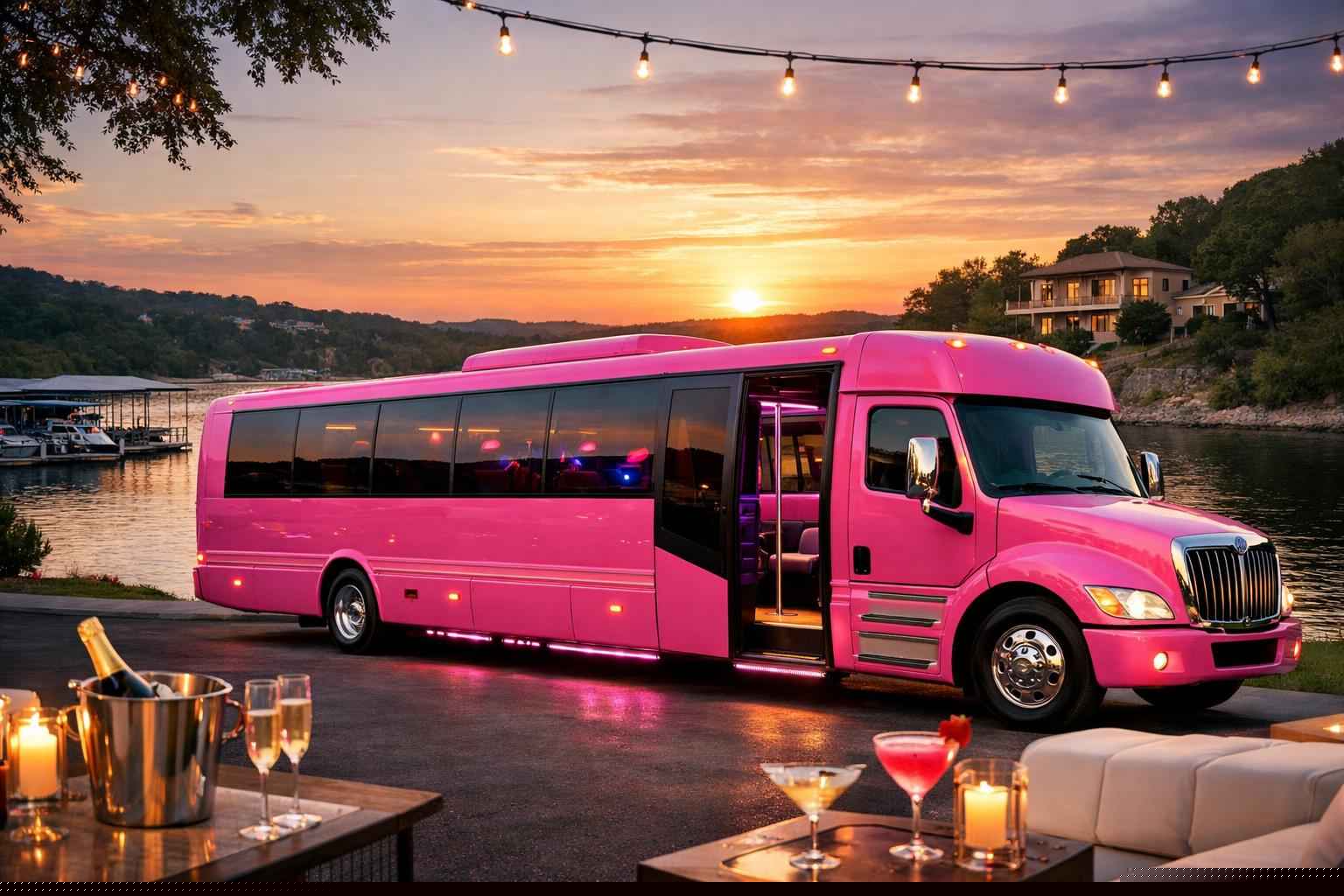 Best Pink Party Bus Rental in Lakeway Texas
