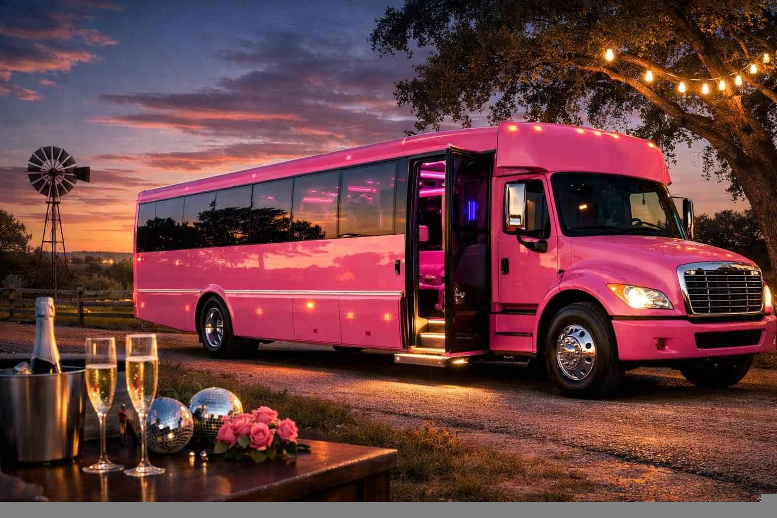 Best Pink Party Bus Rental in Liberty Hill Texas