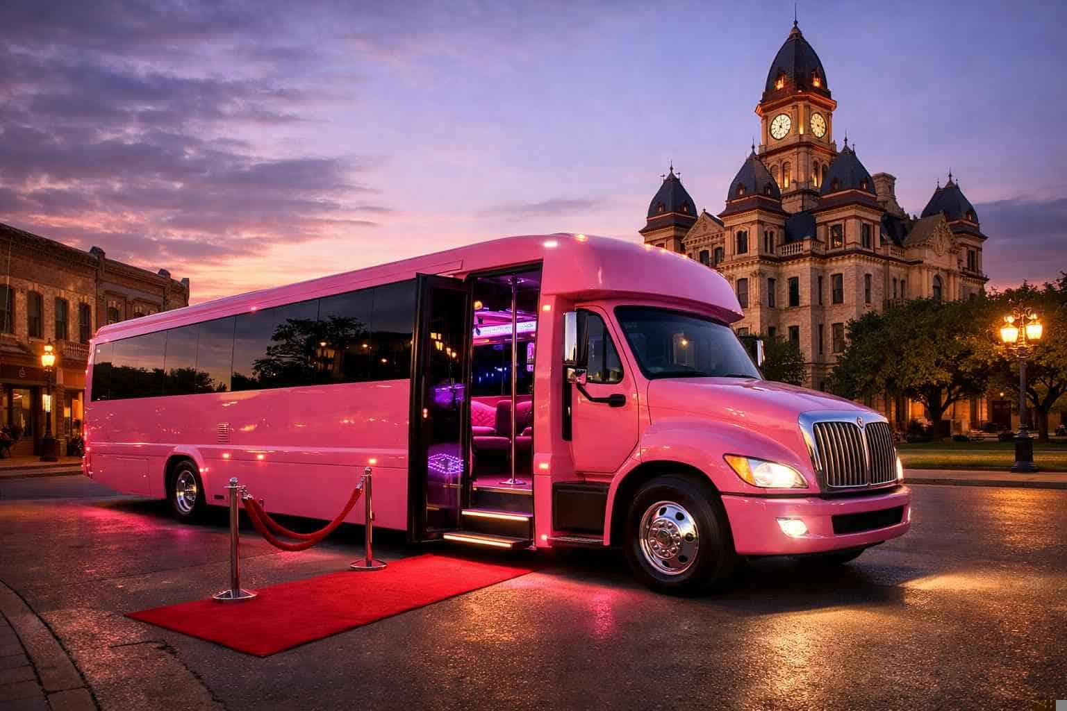 Best Pink Party Bus Rental In Lockhart Texas