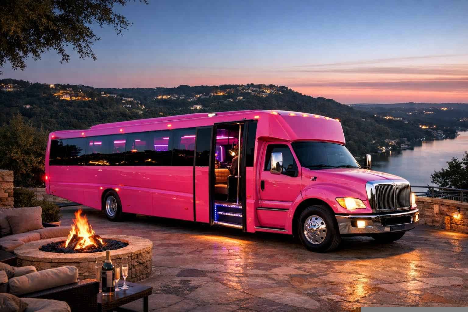 Best Pink Party Bus Rental in West Lake Hills Texas