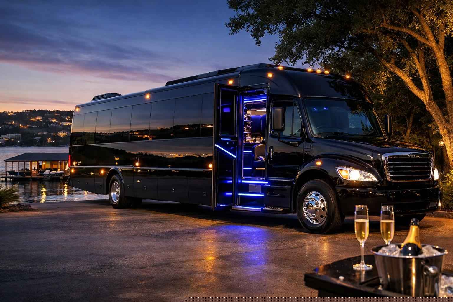 Black Party Bus Rental Lakeway TX