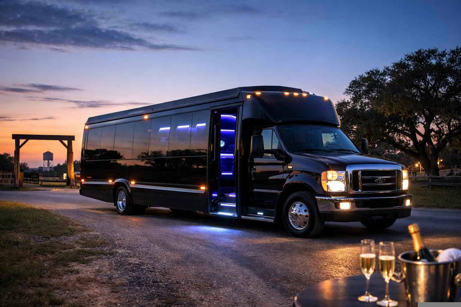 Black Party Bus Rental Near Me Elgin TX