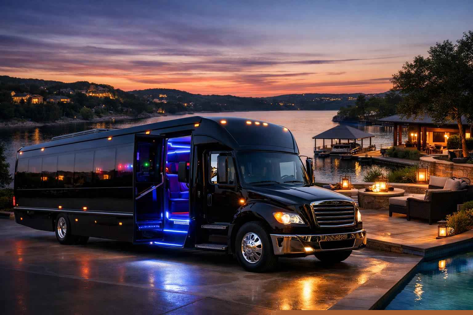 Black Party Bus Rental Near Me Lakeway TX