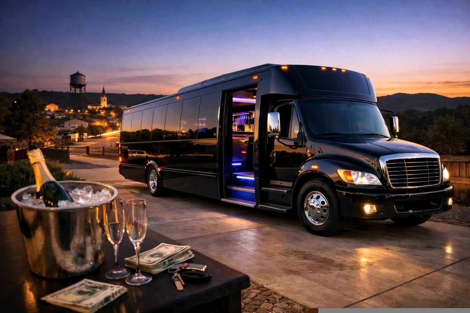 Black Party Bus Rental Prices in Liberty Hill TX