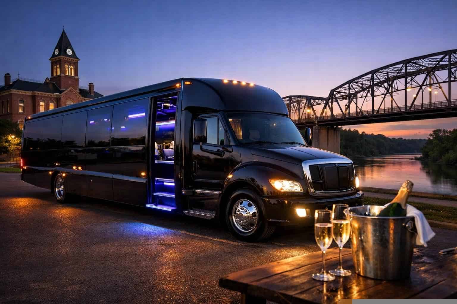 Black Party Bus Rental Services in Bastrop Texas