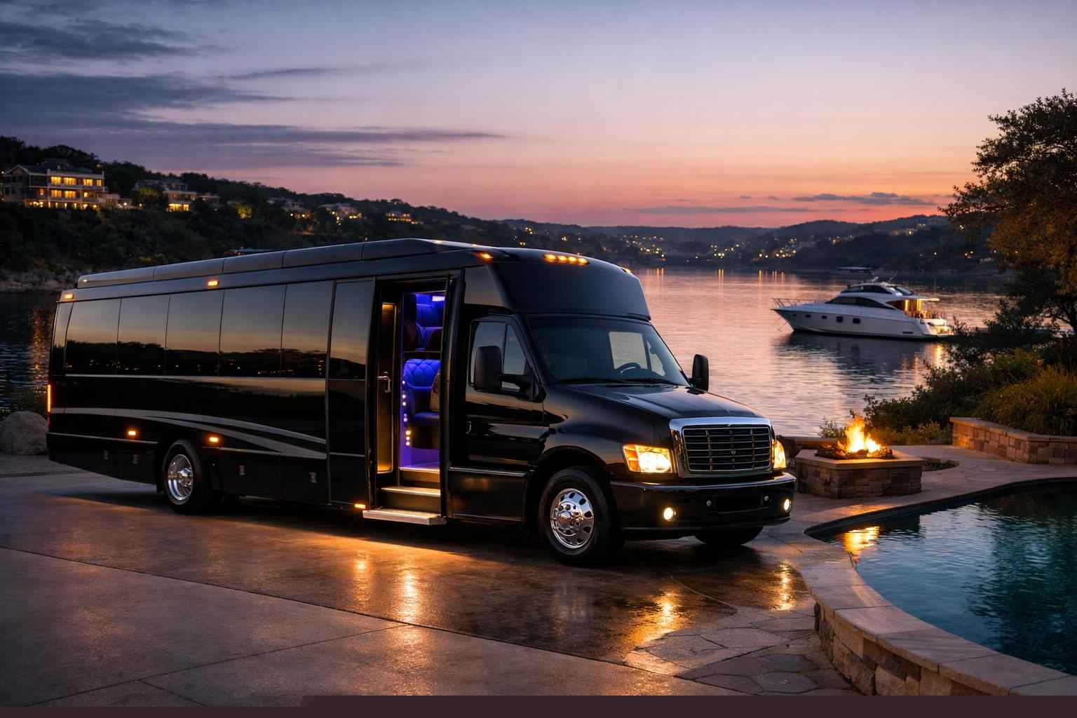 Black Party Bus Rental Services in Lakeway Texas