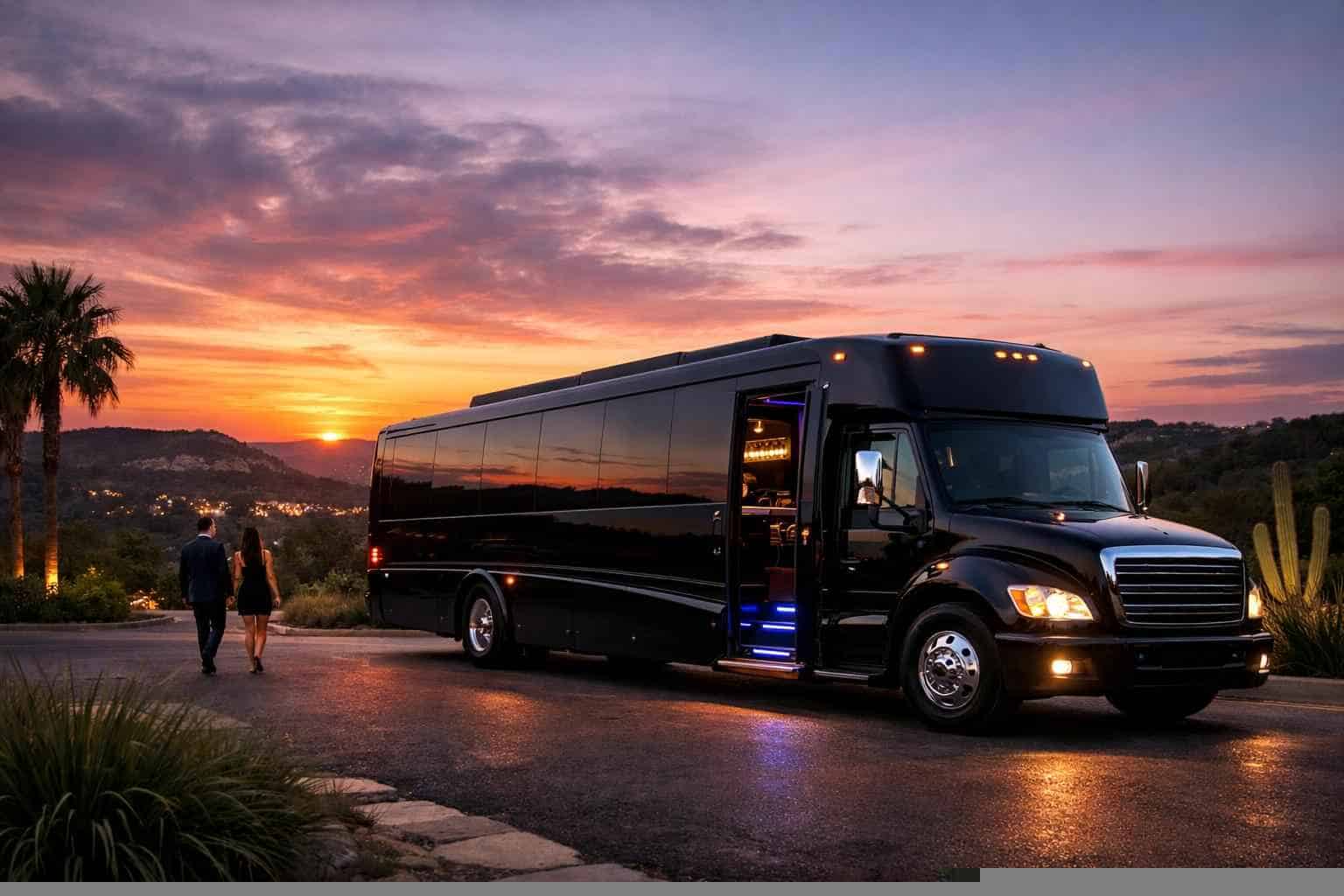 Black Party Bus Rental Services in Sunset Valley Texas