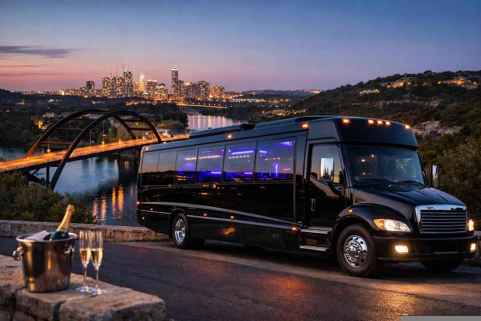 Black Party Bus Rental West Lake Hills TX