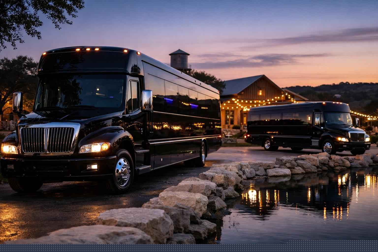 Black Party Buses in Dripping Springs Texas