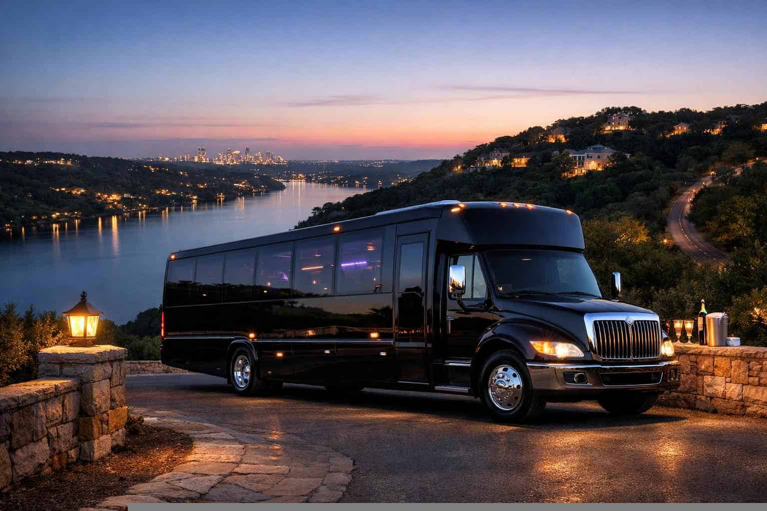 Black Party Buses in West Lake Hills Texas