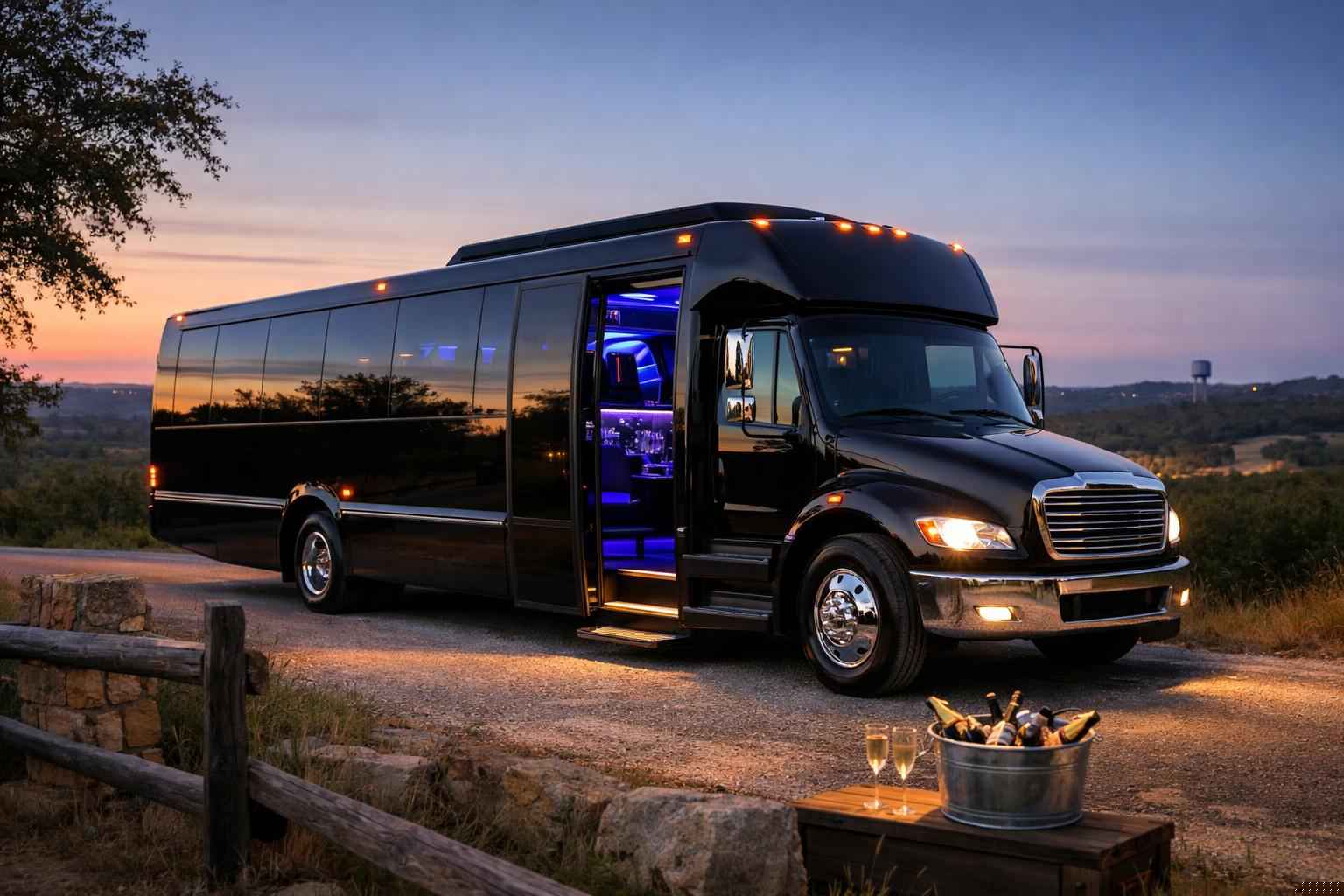 Dripping Springs Texas Black Party Bus Rental