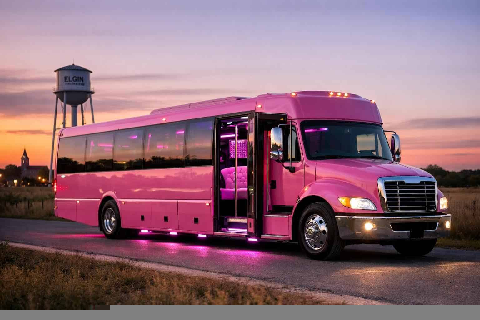 Elgin Texas Pink Party Bus Rental