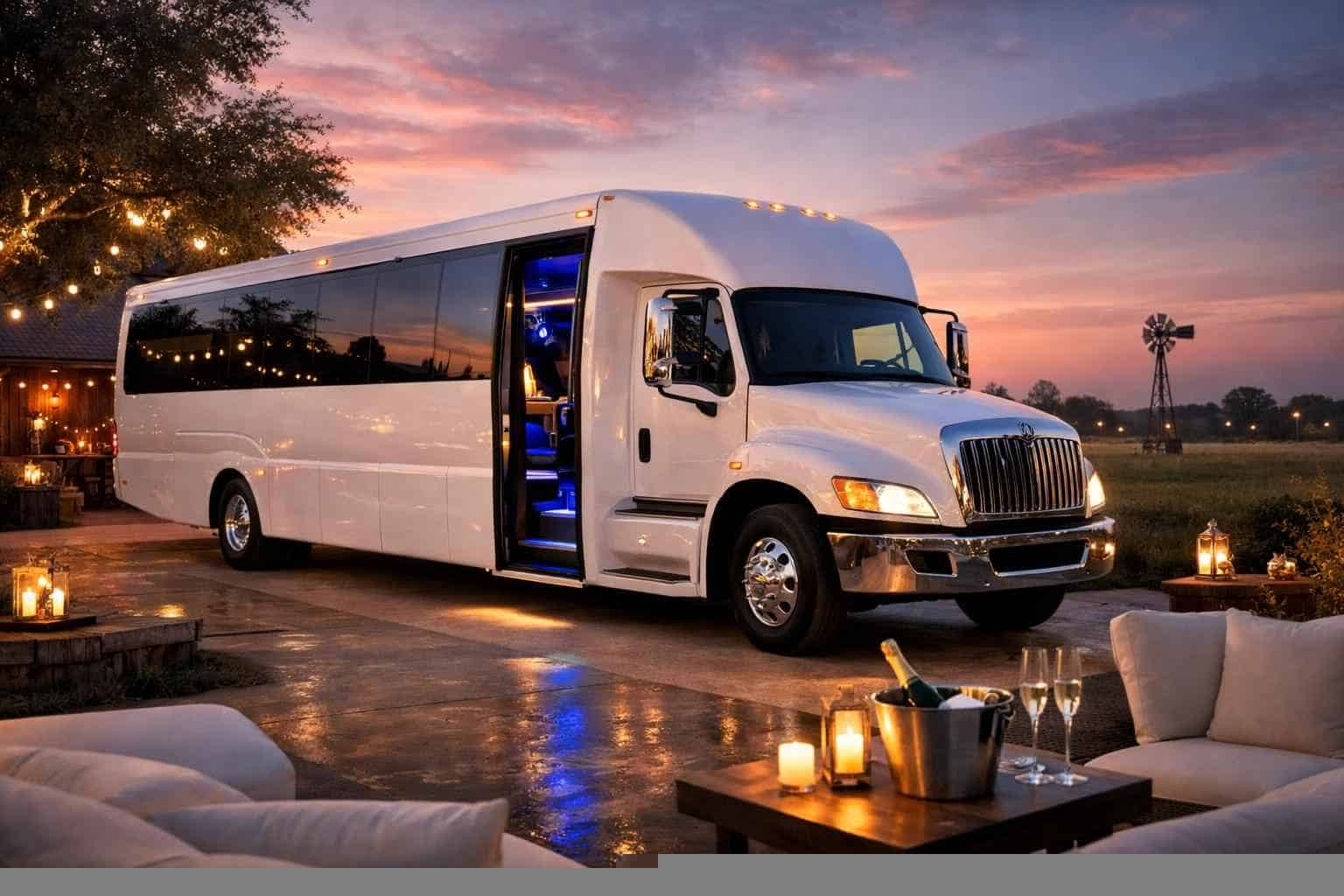 Elgin Texas White Party Bus Rental