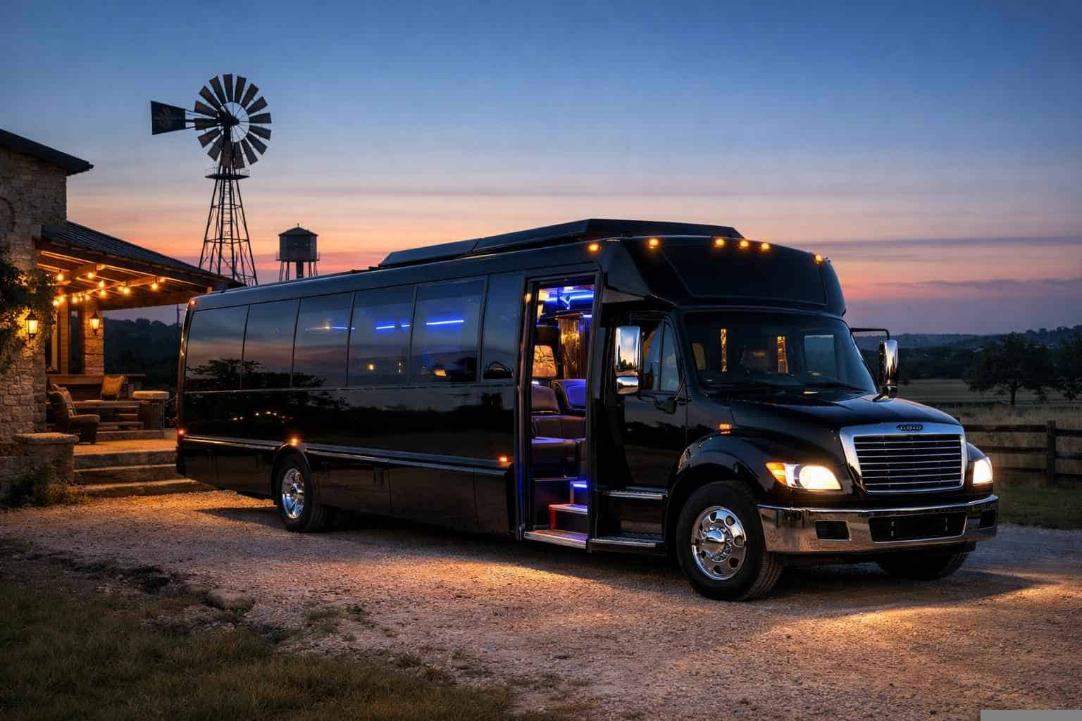 Liberty Hill Texas Black Party Bus Rental