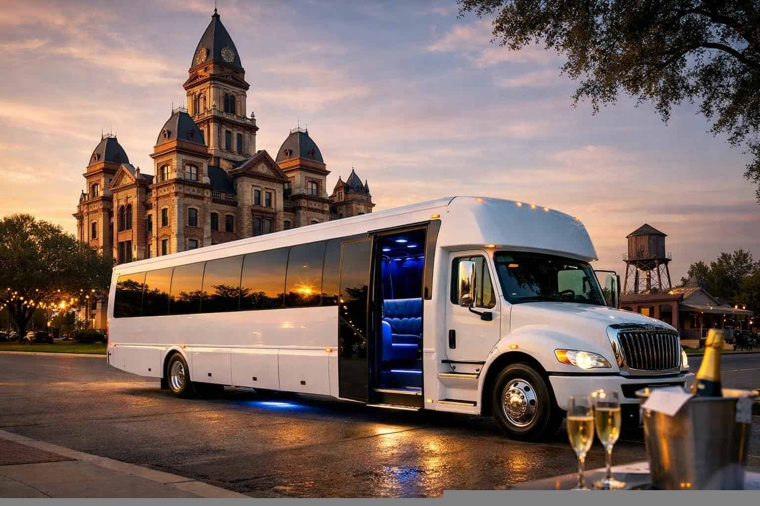 Lockhart Texas White Party Bus Rental