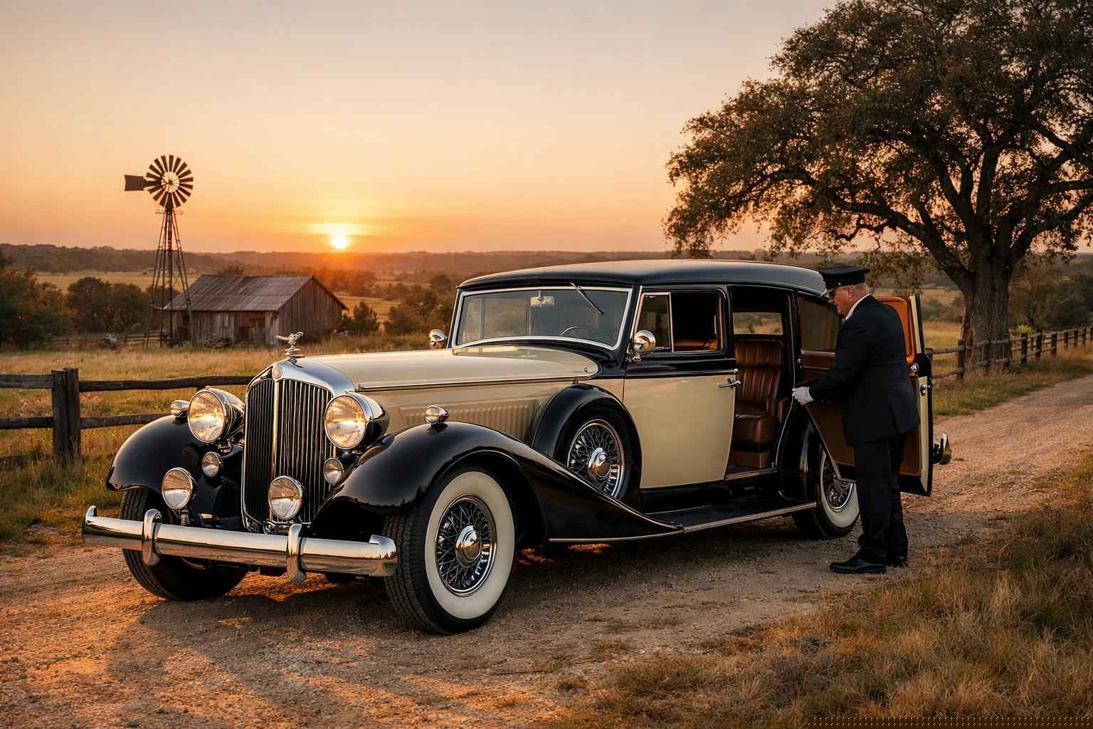 Luxury Antique Vehicle Rental with Driver in Liberty Hill Texas