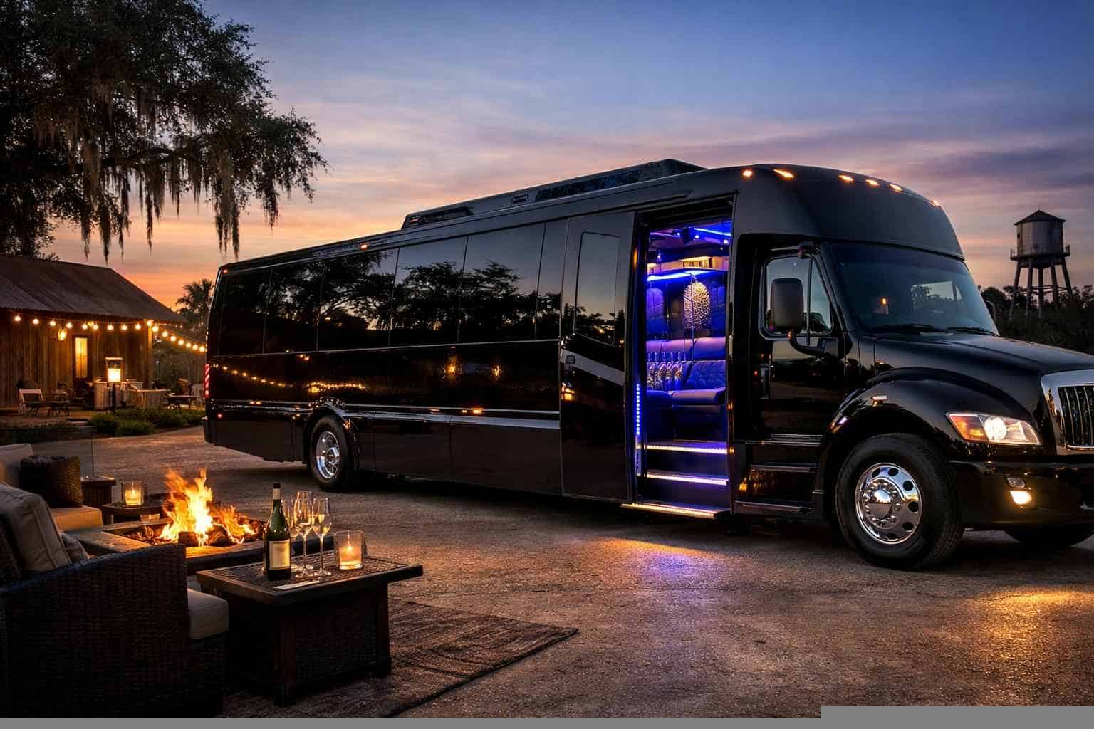 Luxury Black Party Bus Rental in Bastrop Texas