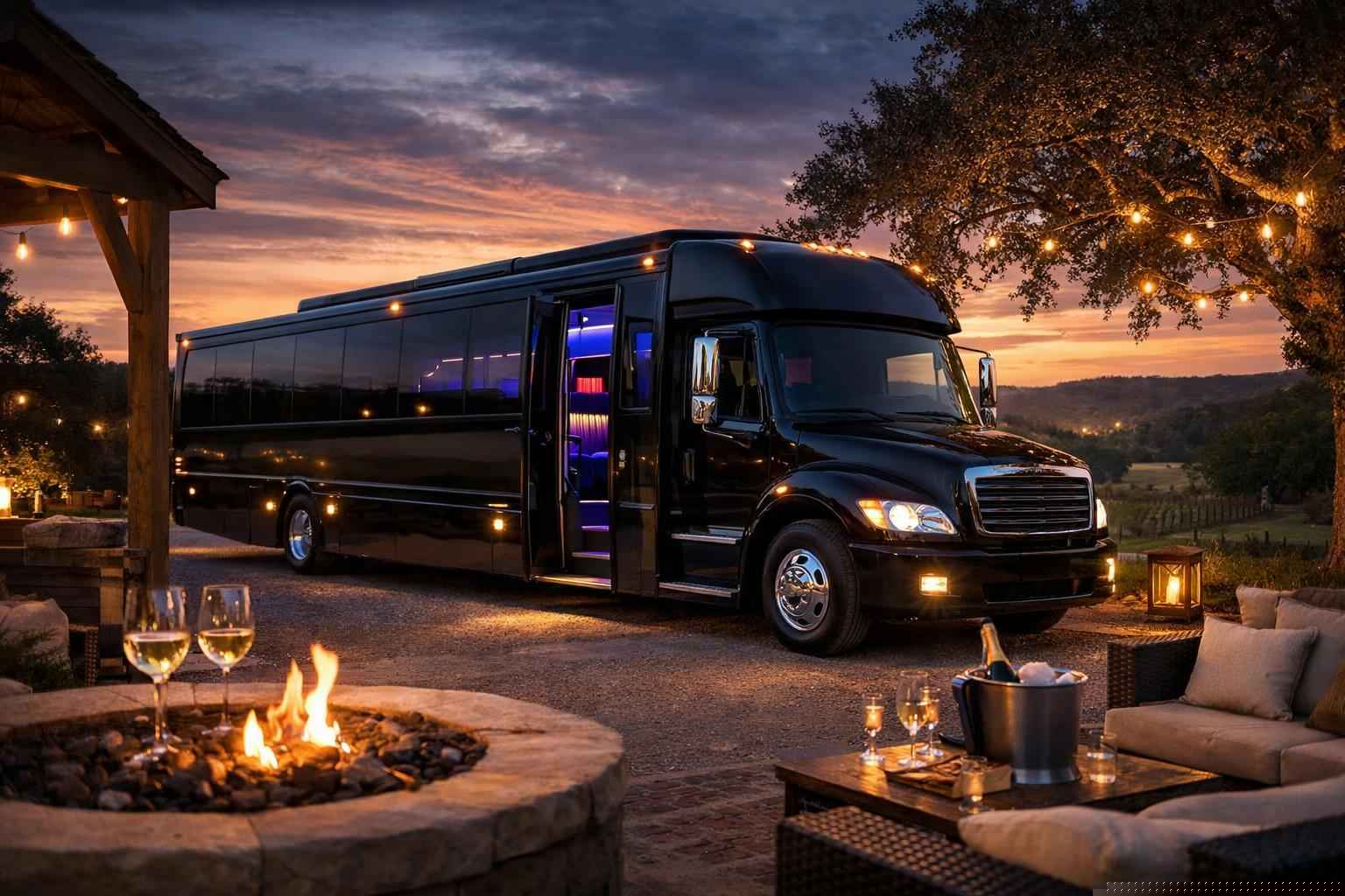 Luxury Black Party Bus Rental in Dripping Springs Texas