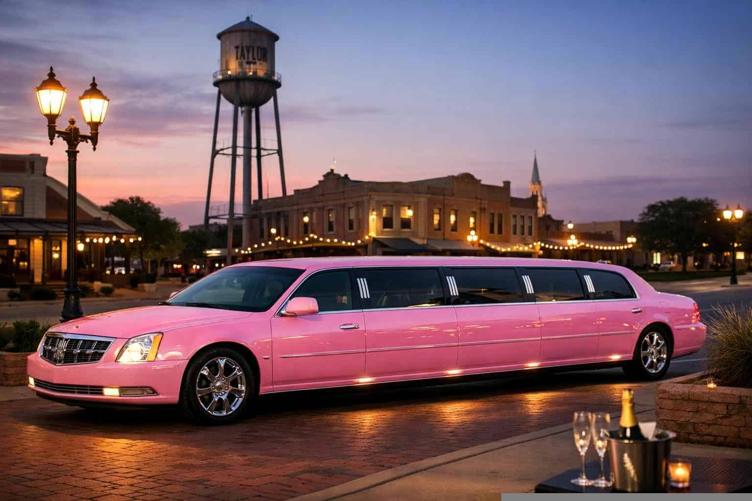Luxury Pink Limo Rental in Taylor Texas