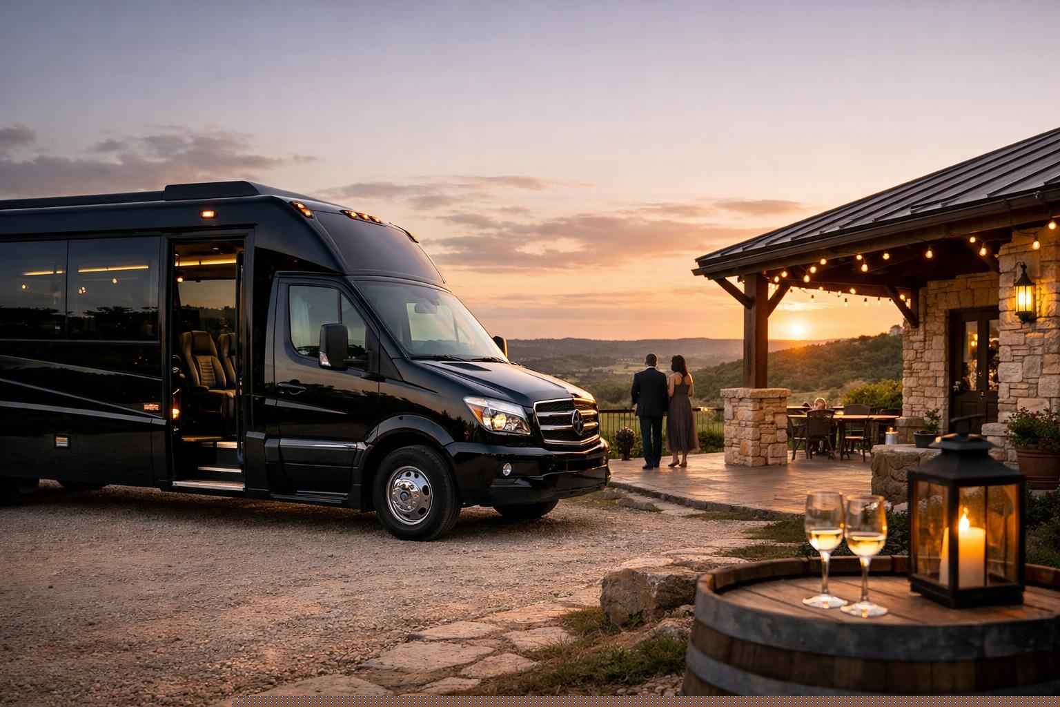 Luxury Shuttle Bus Rental in Dripping Springs Texas