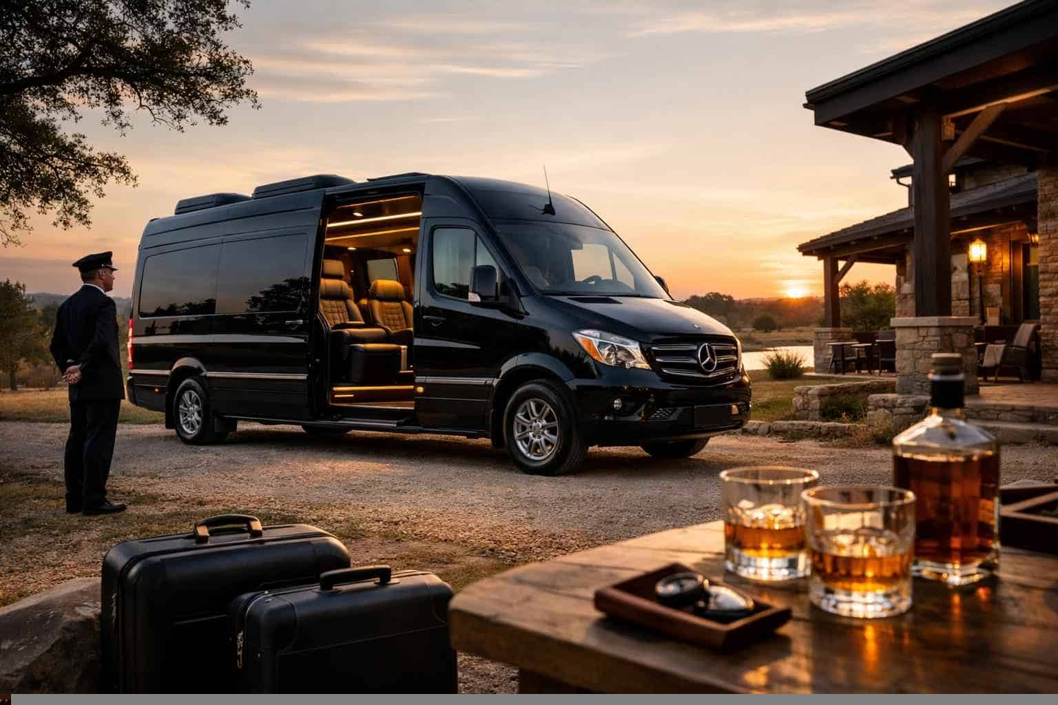 Luxury Sprinter Van Rental with Driver in Liberty Hill Texas