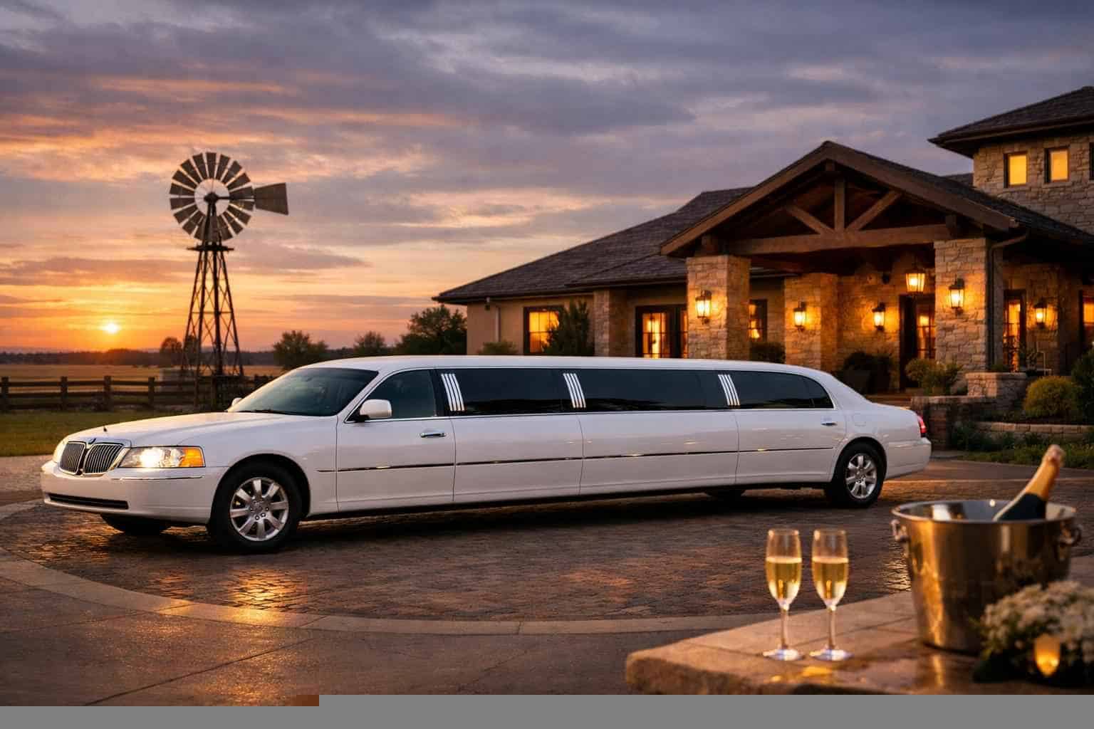 Luxury White Limo Rental in Elgin Texas