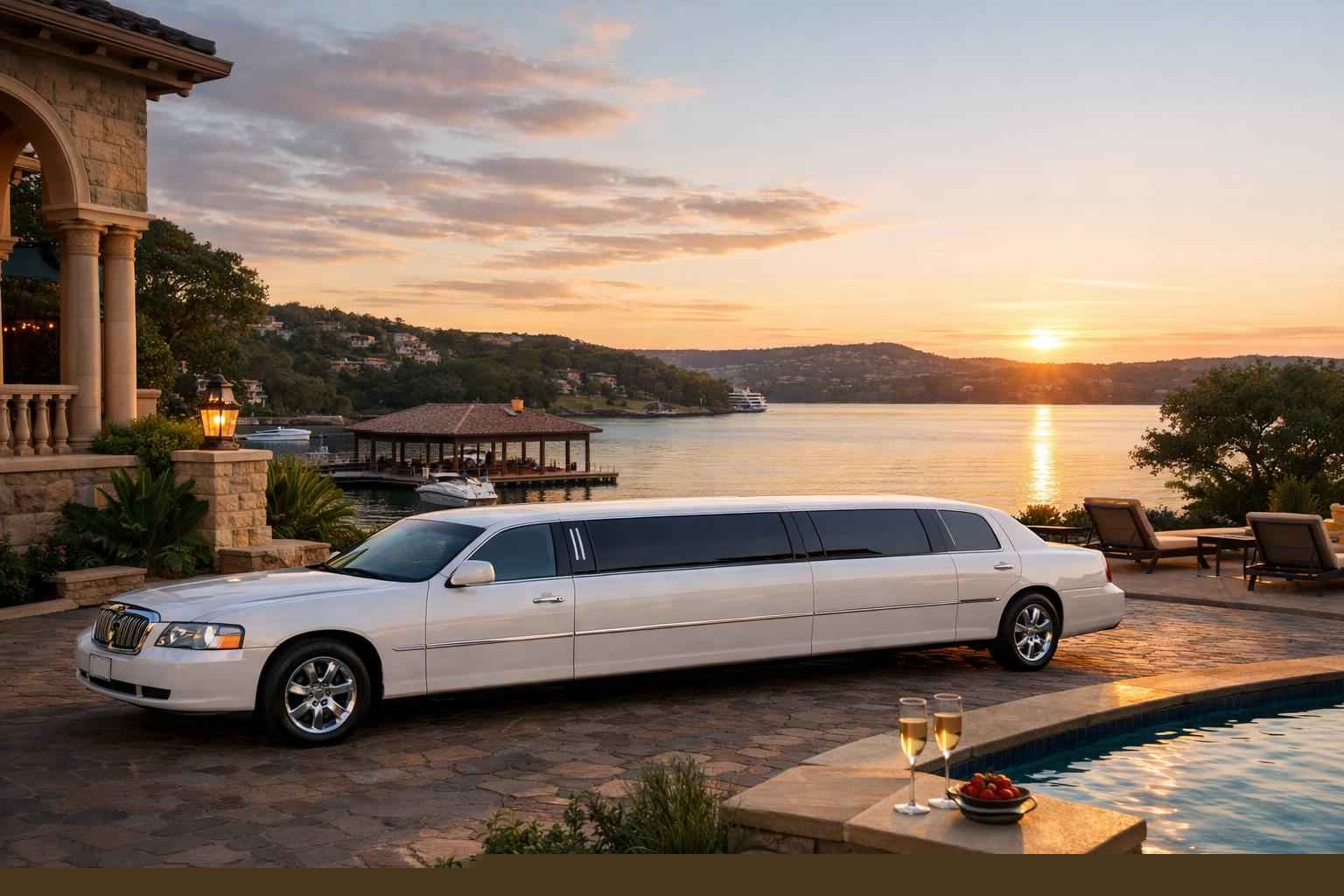 Luxury White Limo Rental in Lakeway Texas