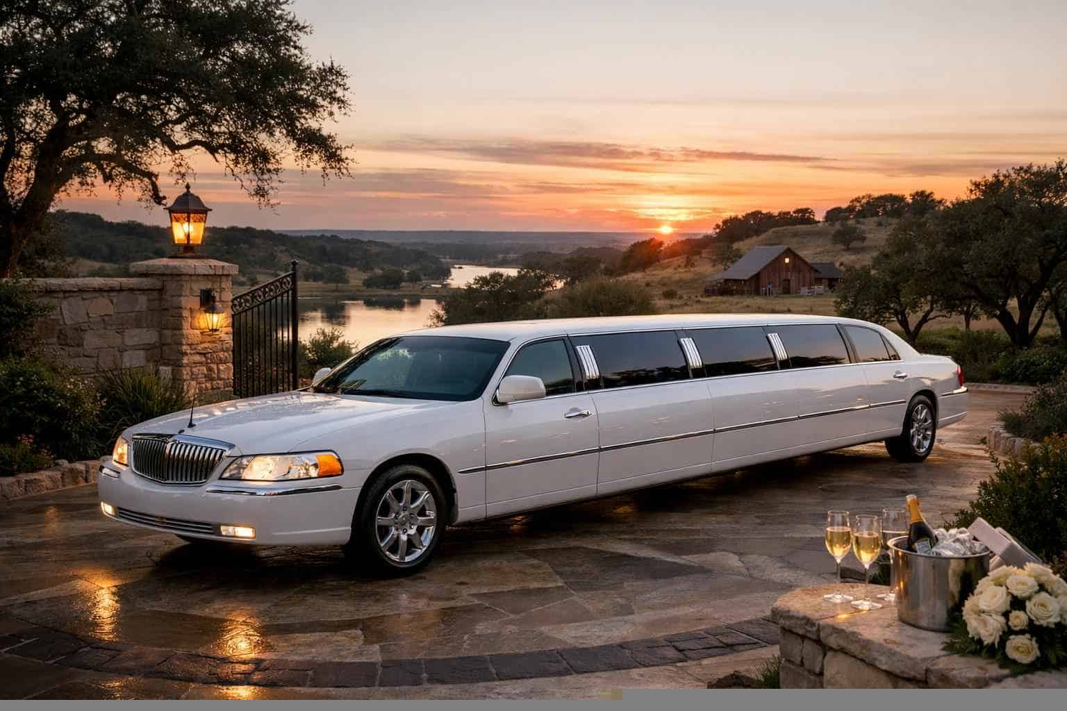Luxury White Limo Rental in Liberty Hill Texas