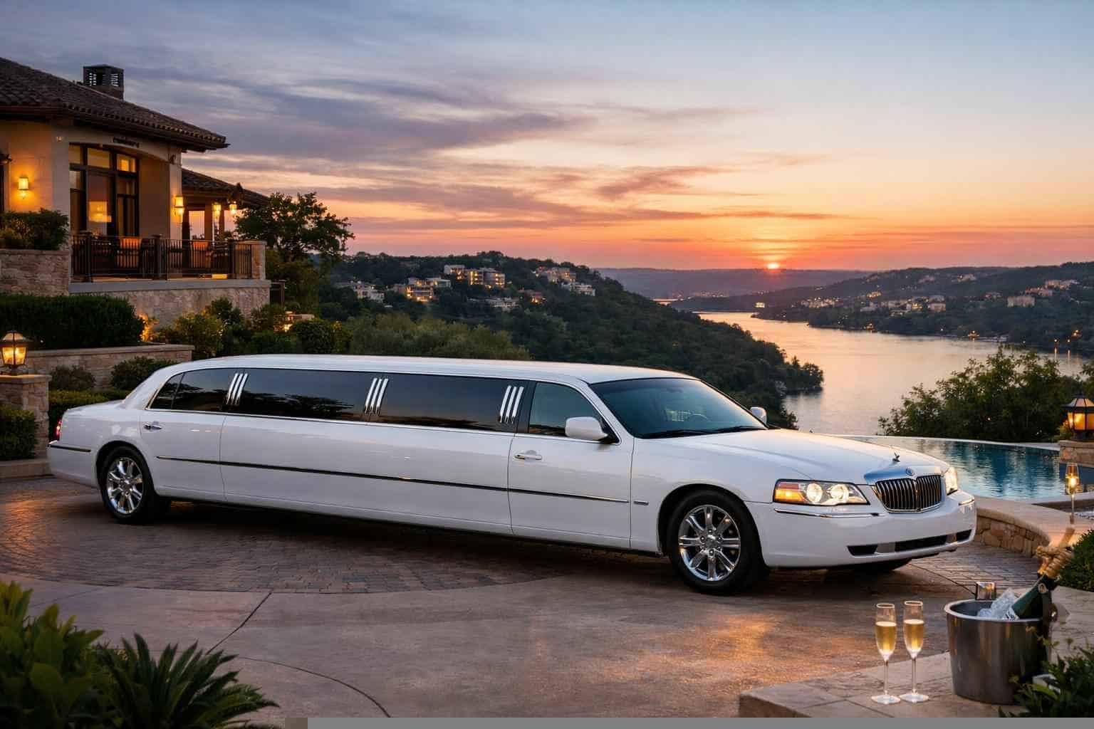 Luxury White Limo Rental in West Lake Hills Texas