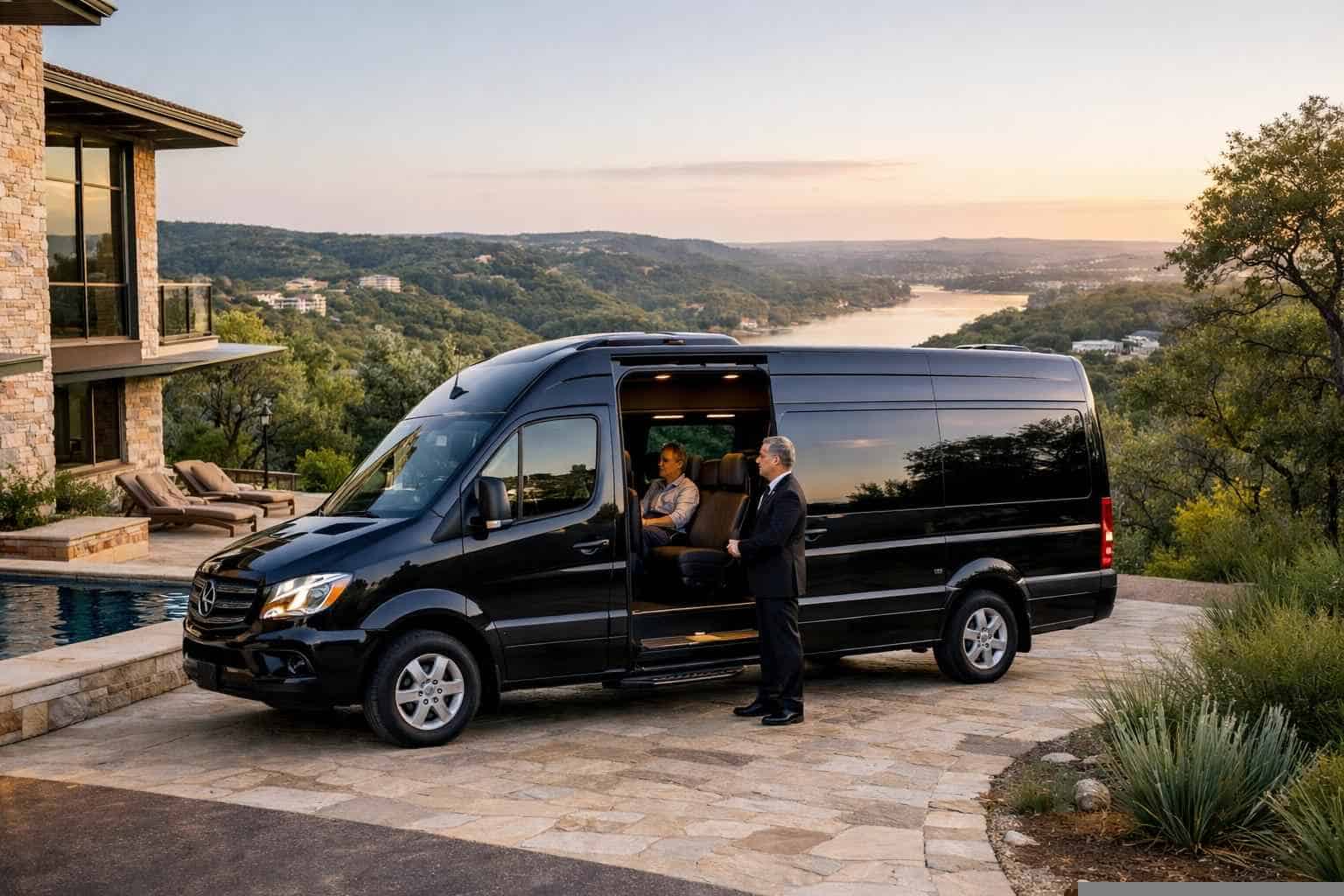 Passenger Van with Driver in West Lake Hills TX