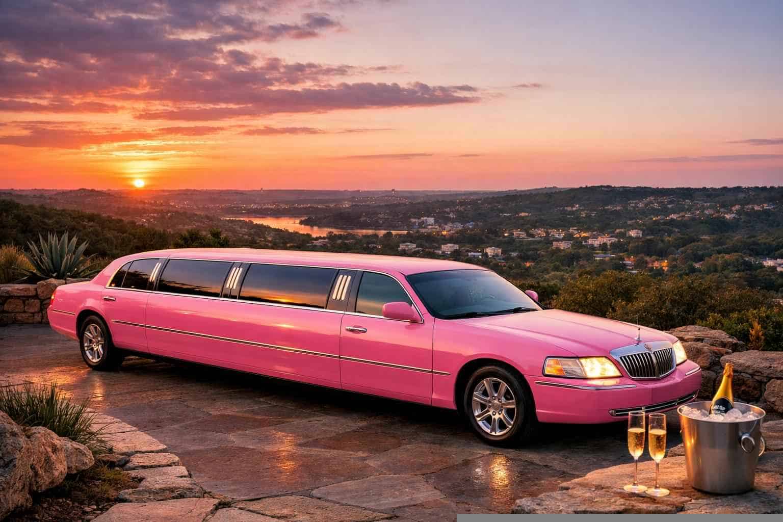 Pink Limo Rental In Sunset Valley Texas Pink Limo Rental Near Me Sunset Valley TX