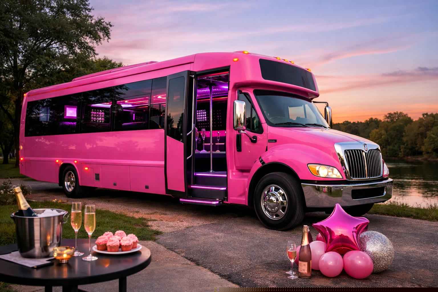 Pink Party Bus Rental Bastrop TX