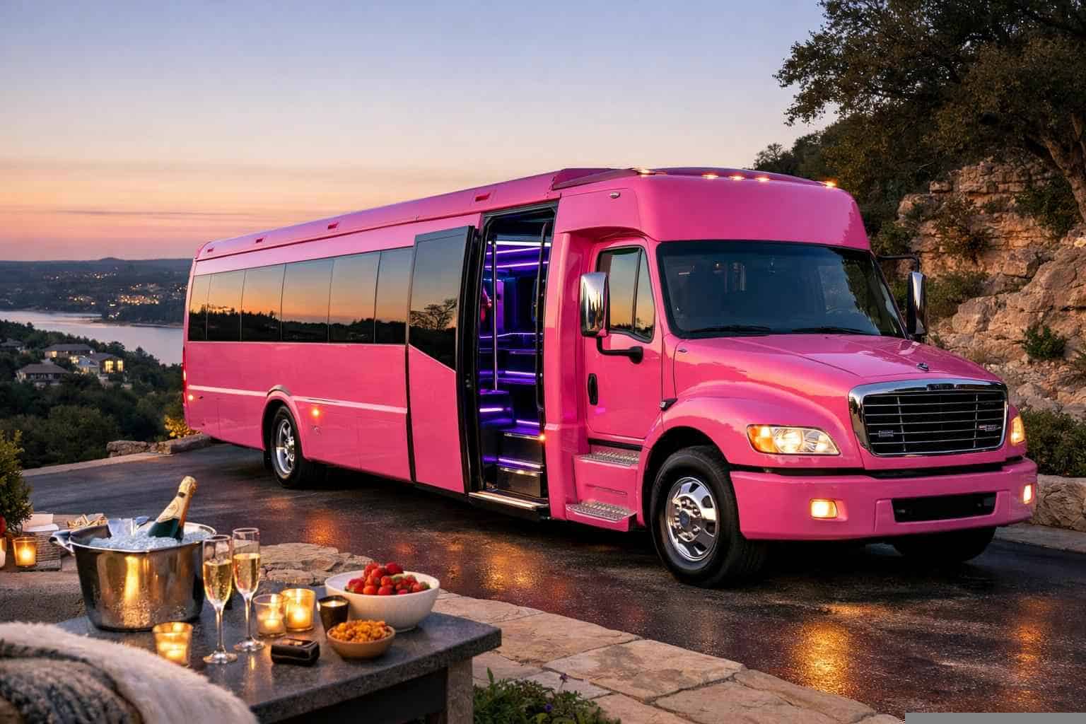 Pink Party Bus Rental Bee Cave TX