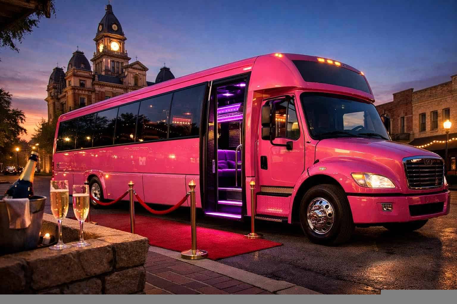 Pink Party Bus Rental Lockhart TX