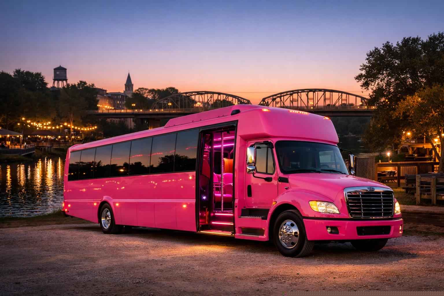 Pink Party Bus Rental Near Me Bastrop TX