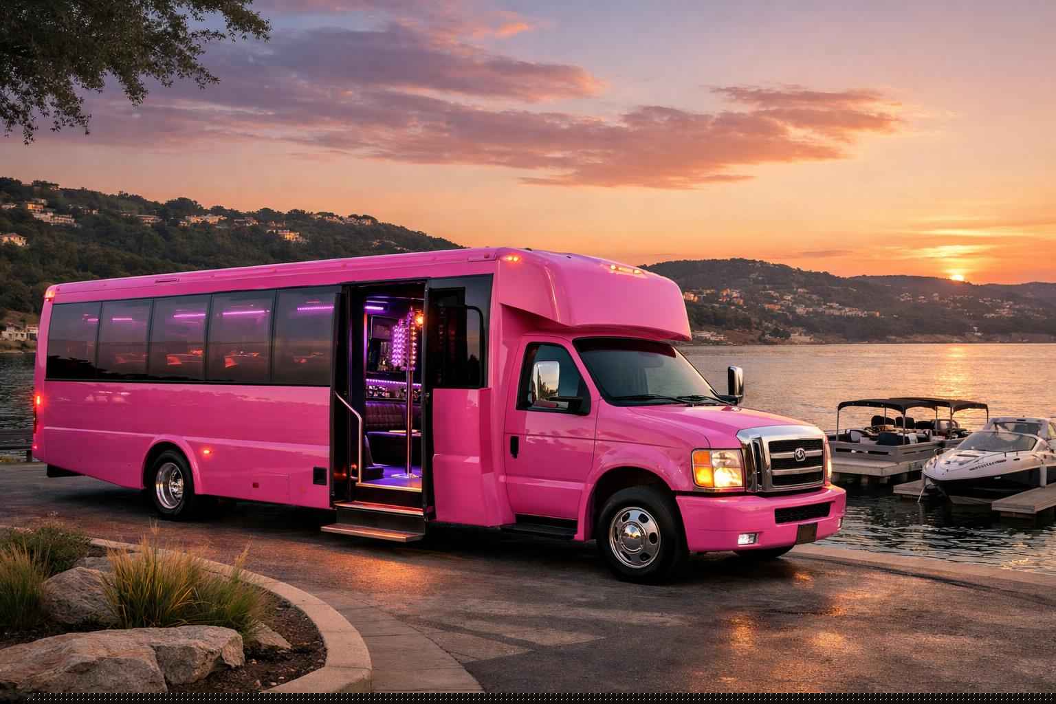 Pink Party Bus Rental Near Me Lakeway TX