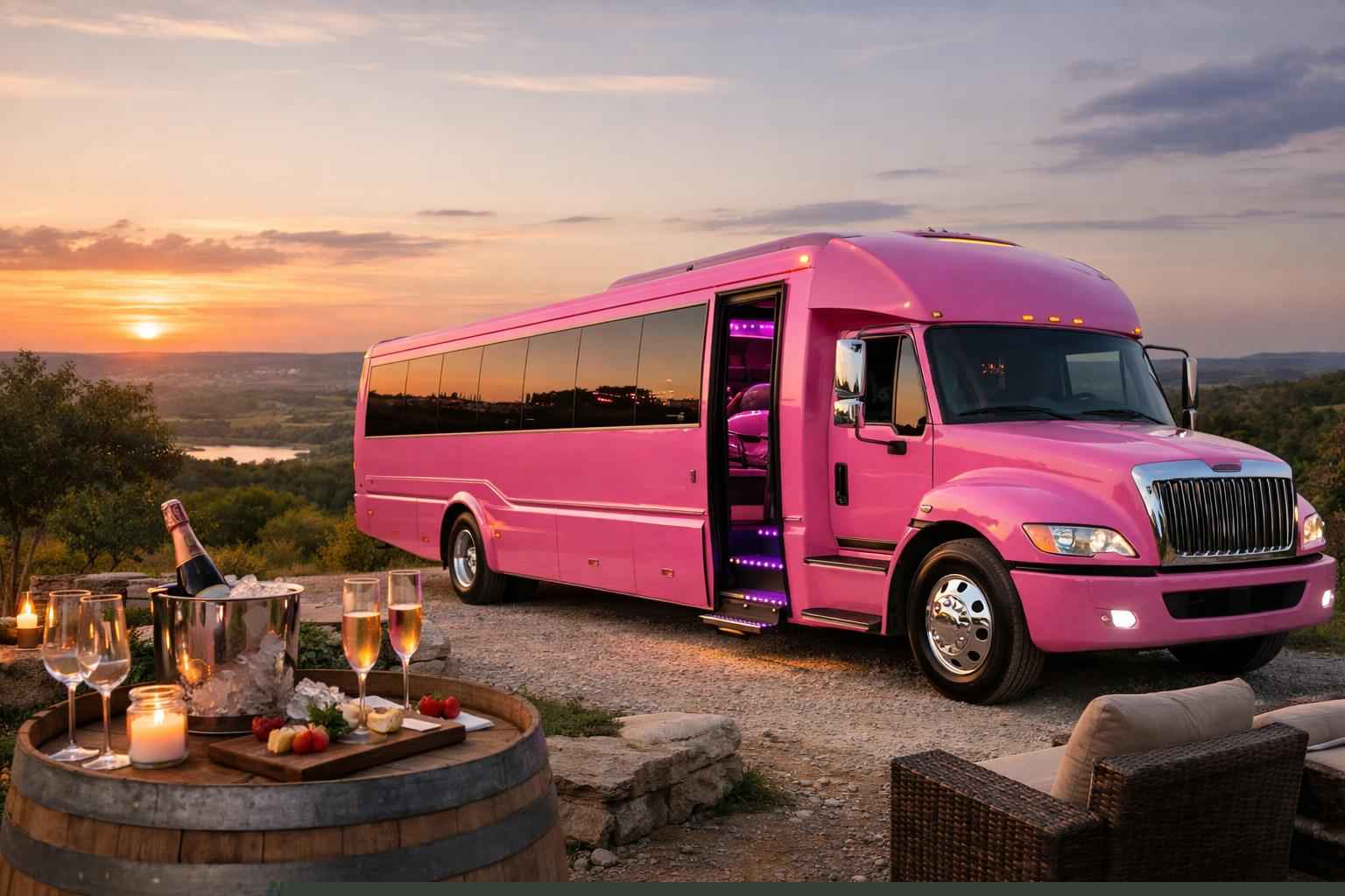 Pink Party Bus Rental Prices in Dripping Springs TX