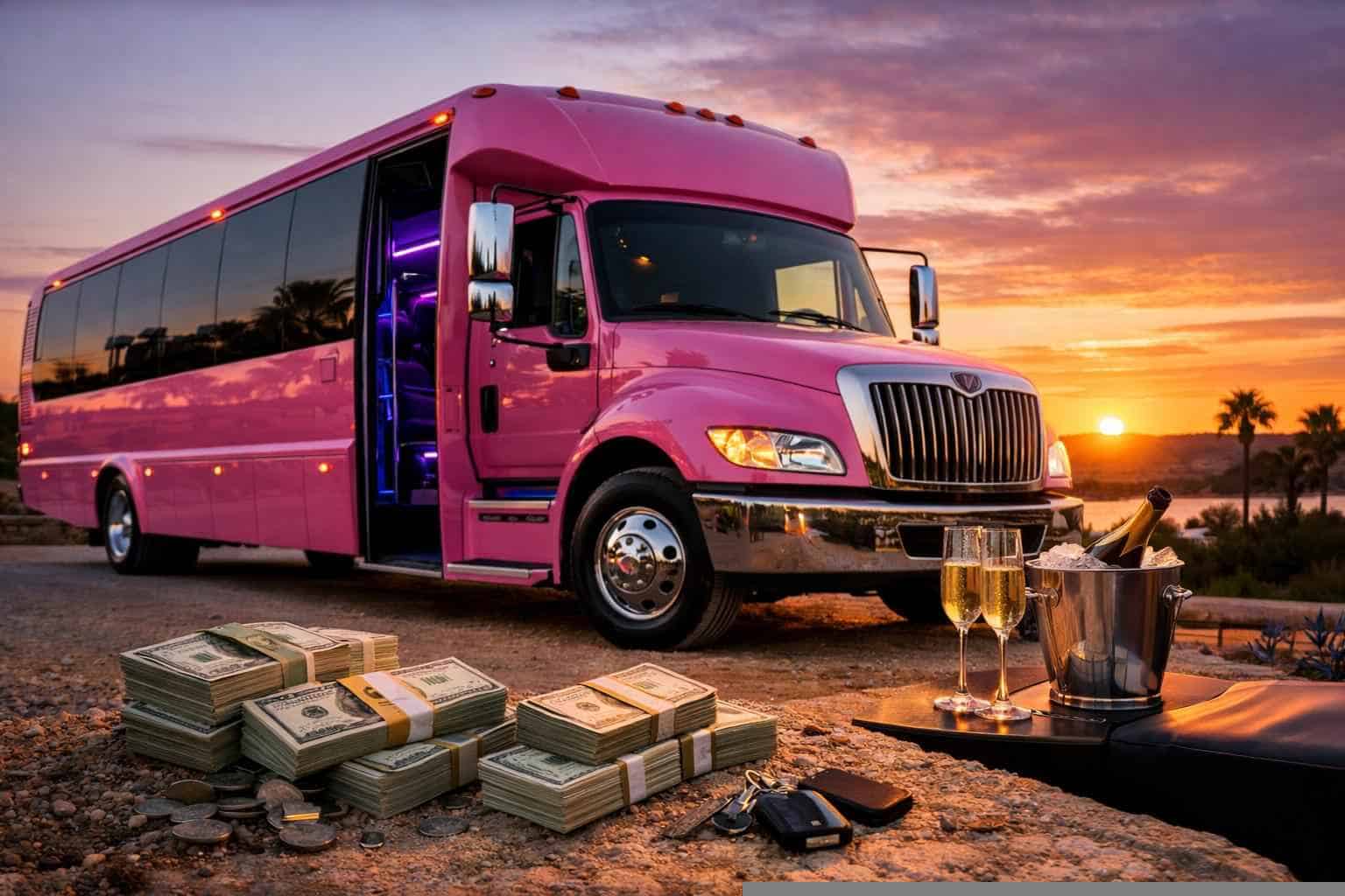 Pink Party Bus Rental In Sunset Valley Texas Pink Party Bus Rental Prices in Sunset Valley TX