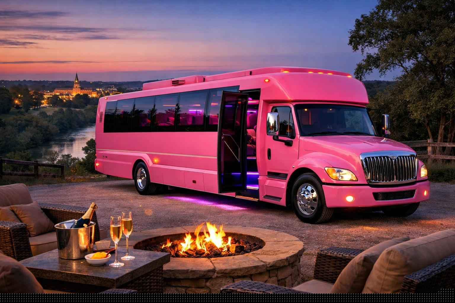 Pink Party Bus Rental Services in Bastrop Texas