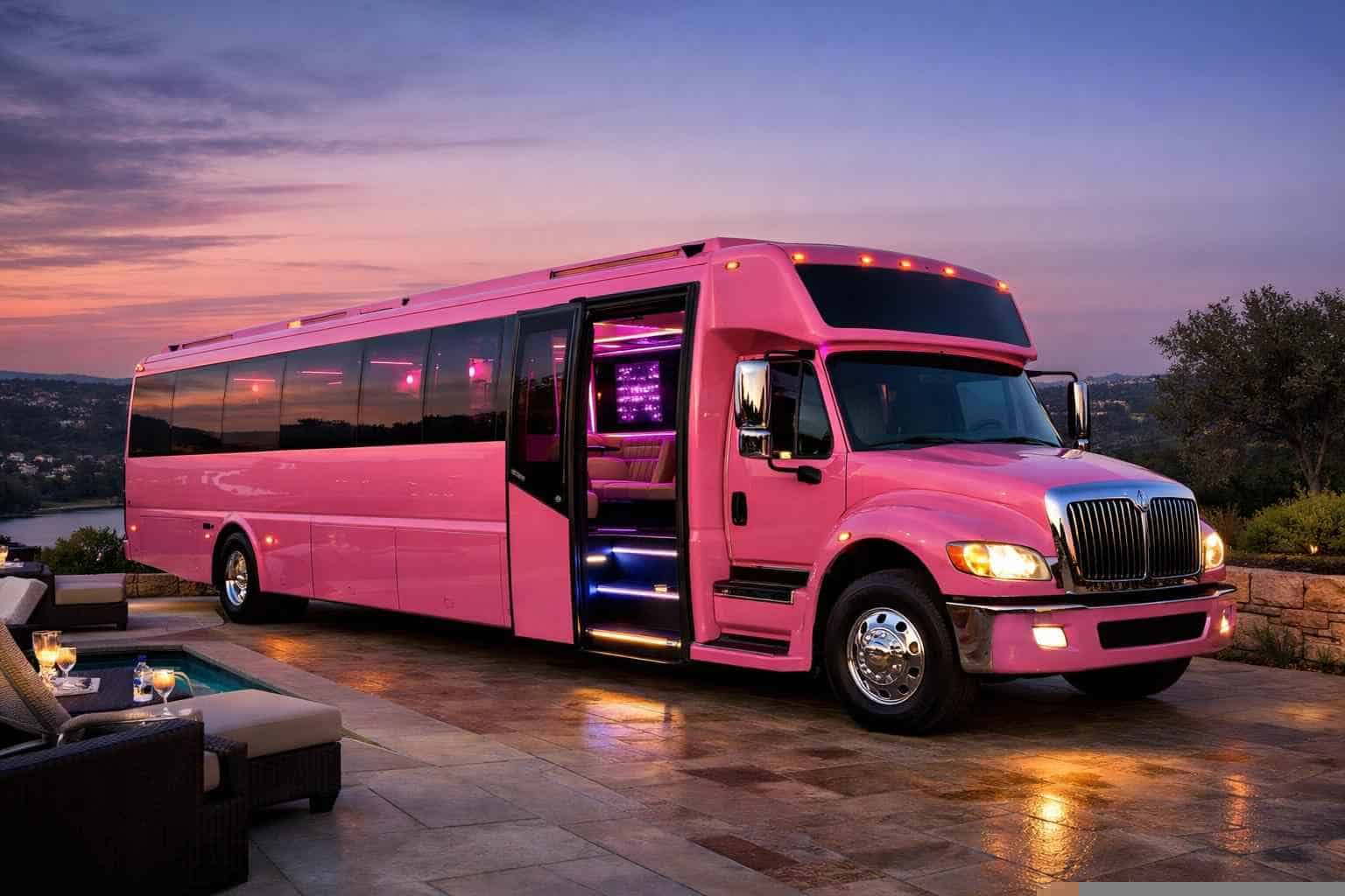 Pink Party Bus Rental Services in Bee Cave Texas