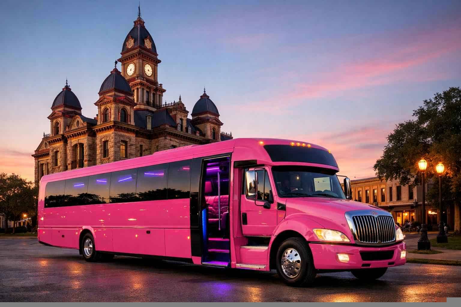 Pink Party Bus Rental Services In Lockhart Texas
