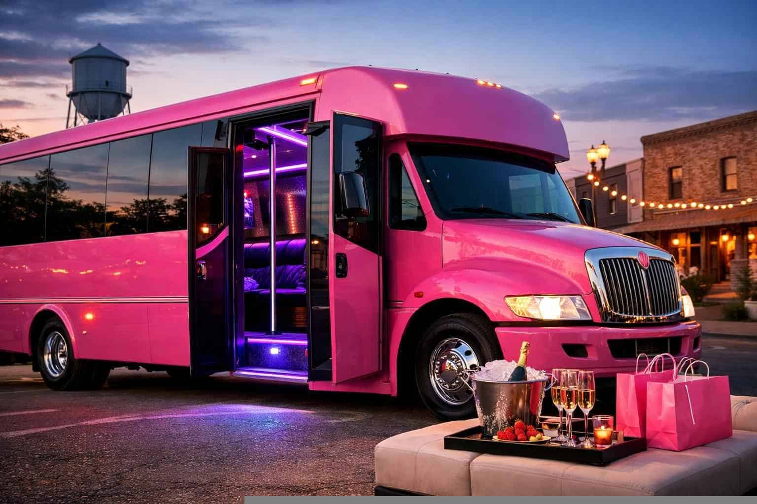 Pink Party Bus Rental In Taylor Texas Pink Party Bus Service Taylor TX